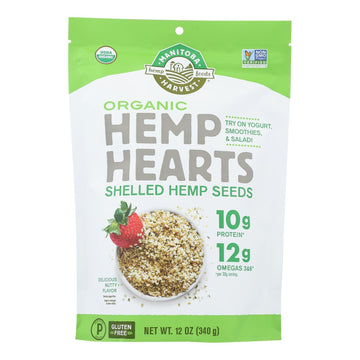 Manitoba Harvest Certified Organic Hemp Hearts Shelled Hemp Seed - Case Of 6 - 12 Oz - Maras Green