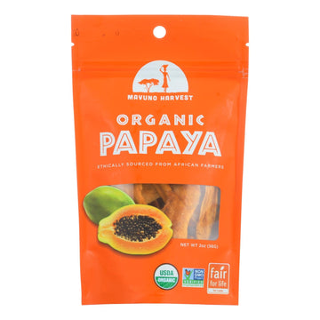 Mavuno Harvest Organic Dried Fruits - Papaya - Case Of 6 - 2 Oz. - Maras Green