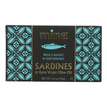 Mina - Sardines In Evoo - Case Of 12 - 4.4 Oz - Maras Green