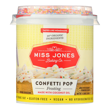 Miss Jones Baking Co. Confetti Pop Frosting - Case Of 6 - 11.98 Oz - Maras Green