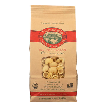Montebello Organic Pasta - Conchiglia - Case Of 12 - 1 Lb. - Maras Green