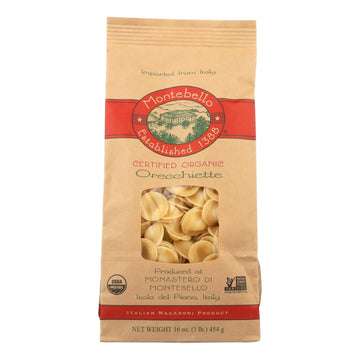 Montebello Organic Pasta - Orecchiette - Case Of 12 - 1 Lb. - Maras Green