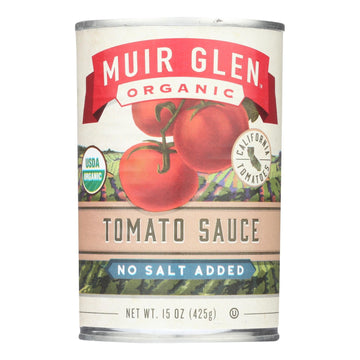 Muir Glen Tomato Sauce No Salt Added - Tomato - Case Of 12 - 15 Fl Oz. - Maras Green