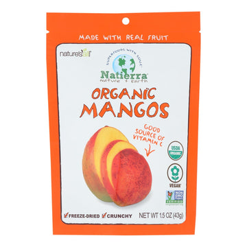 Natierra Freeze Dried - Mangos - Case Of 12 - 1.5 Oz. - Maras Green