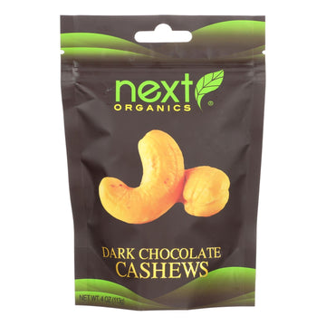 Next Organics Cashews, Dark Chocolate - Case Of 6 - 4 Oz - Maras Green