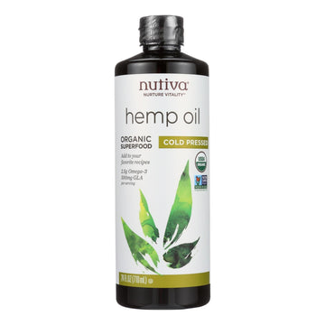 Nutiva Hemp Oil, Cold - pressed - 1 Each - 24 Fz - Maras Green