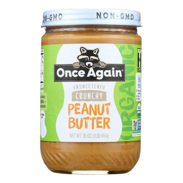 Once Again - Peanut Butter Organic Crunch - Case Of 6 - 16 Oz - Maras Green