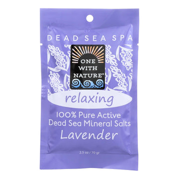 One With Nature Relaxing Lavender Dead Sea Mineral - Salt Bath - Case Of 6 - 2.5 Oz. - Maras Green
