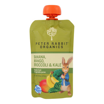Peter Rabbit Organics Veggie Snacks - Kale Broccoli And Mango With Banana - Case Of 10 - 4.4 Oz. - Maras Green