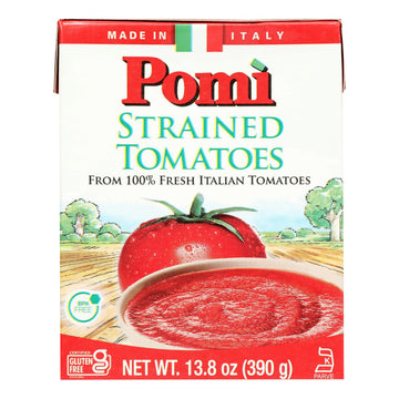 Pomi Tomatoes - Tomatoes Strained - Case Of 12 - 13.8 Oz - Maras Green