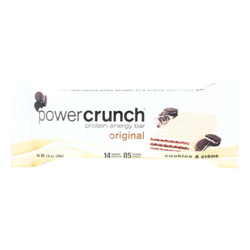 Power Crunch Bar - Cookies And Cream - Case Of 12 - 1.4 Oz - Maras Green
