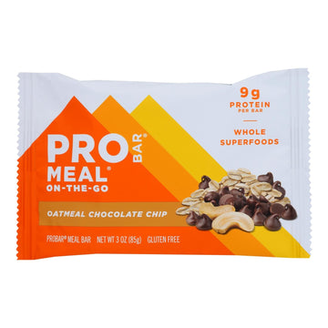 Probar Meal Bar Oatmeal Chocolate Chip - Case Of 12 - 3 Oz - Maras Green
