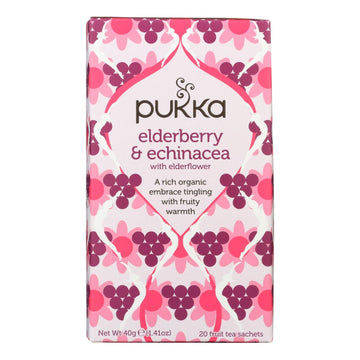 Pukka - Tea Organic Elberberry Echinacea - Case Of 4 - 20 Bags - Maras Green