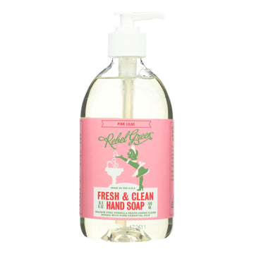 Rebel Green - Fresh And Clean Liquid Hand Soap - Pink Lilac - Case Of 4 - 16.9 Fl Oz. - Maras Green