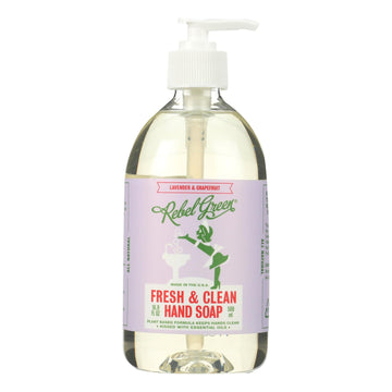 Rebel Green Hand Soap - Lavender - Case Of 4 - 16.9 Fl Oz - Maras Green
