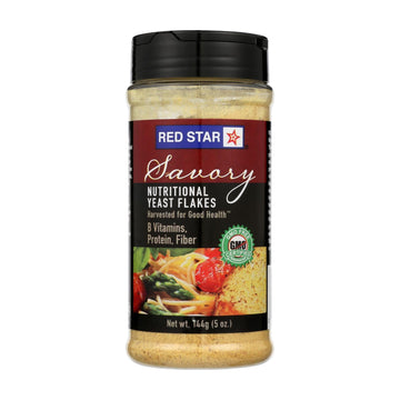Red Star Nutritional Yeast Vegetarian Support Formula - Yeast Flakes - Mini - Case Of 6 - 5 Oz. - Maras Green