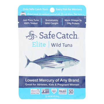 Safe Catch - Tuna Elite Wild Ss Pouch - Case Of 12 - 3 Oz - Maras Green