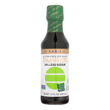 San - J Tamari Soy Sauce - Lite - Case Of 6 - 10 Fl Oz. - Maras Green