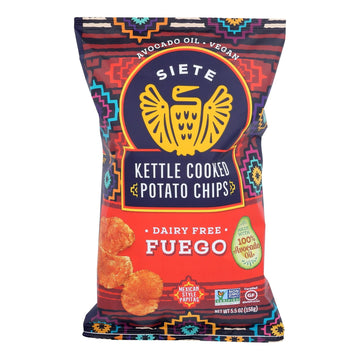 Siete - Kettle Chip Fuego - Case Of 6 - 5.5 Oz - Maras Green