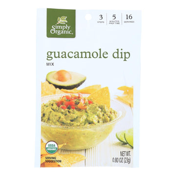 Simply Organic Guacamole Dip Mix - Case Of 12 - 0.8 Oz. - Maras Green