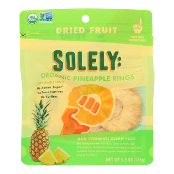 Solely - Dried Fruit Organic Pineapple Rings - Case Of 6 - 5.5 Oz - Maras Green