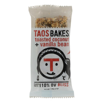 Taos Bakes - Bar Tsted Cocont Vanilla Bean - Case Of 12 - 1.8 Oz - Maras Green