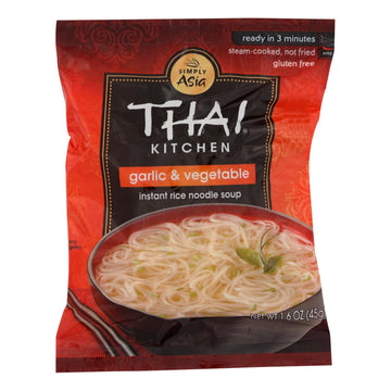 Thai Kitchen Instant Rice Noodle Soup - Garlic And Vegetable - Mild - 1.6 Oz - Case Of 6 - Maras Green