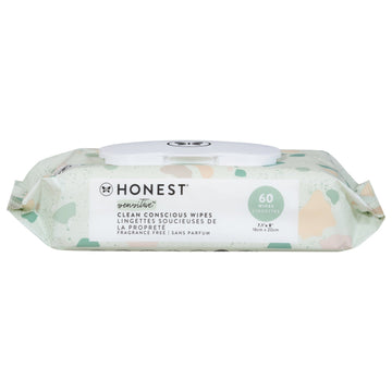The Honest Company - Wipes Printed Geometric Mood - 1 Each - 60 Count - Maras Green