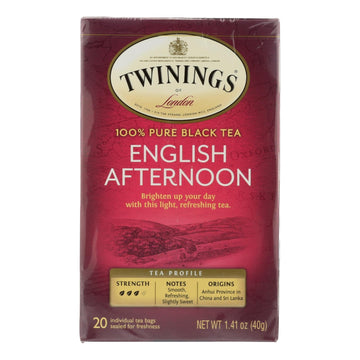 Twinings Tea Black Tea - English Afternoon - Case Of 6 - 20 Bags - Maras Green