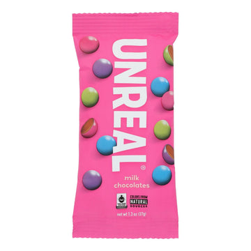 Unreal - Chocolate Gems Milk Chocolate - Case Of 12 - 1.3 Oz - Maras Green