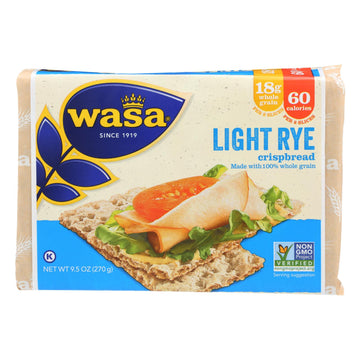Wasa Crispbread Light Rye - Case Of 12 - 9.5 Oz. - Maras Green