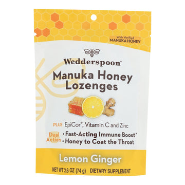 Wedderspoon - Loz Manuka Honey Lemon Ginger - Case Of 6 - 2.6 Oz - Maras Green