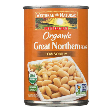 Westbrae Foods Organic Great Northern Beans - Case Of 12 - 15 Oz. - Maras Green