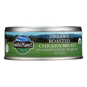 Wild Planet Organic Canned Chicken Breast - Roasted - Case Of 12 - 5 Oz - Maras Green