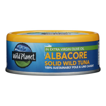 Wild Planet Wild Albacore Tuna In Extra Virgin Olive Oil - Case Of 12 - 5 Oz. - Maras Green