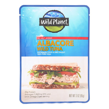 Wild Planet Wild Albacore Tuna With No Salt - Case Of 24 - 3 Oz - Maras Green