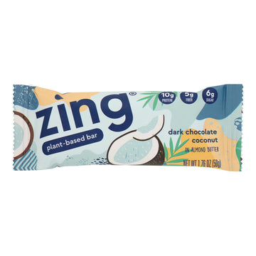 Zing Bars - Nutrition Bar - Dark Chocolate Coconut - 1.76 Oz Bars - Case Of 12 - Maras Green